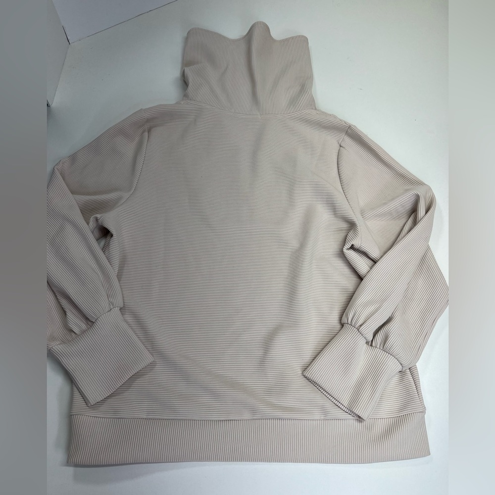 Trendy Queen Half Zip Pullover Sweatshirt Size Large NEW Beige - Picture 4 of 14